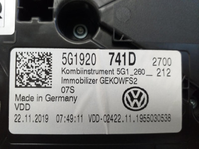 CUADRO INSTRUMENTOS, VOLKSWAGEN, GOLF VII BERLINA (BQ1/BE2)