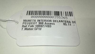 MANETA INTERIOR DELANTERA DERECHA, PEUGEOT, 308