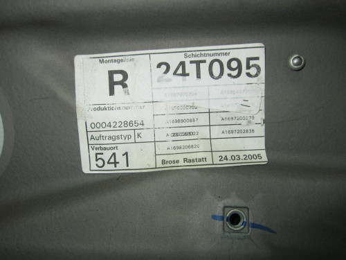  ELEVALUNAS DELANTERO DERECHO Mercedes-Benz CLASE A (BM 169) 