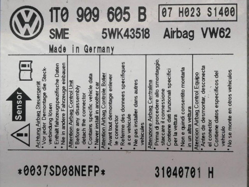  CENTRALITA AIRBAG Volkswagen TOURAN (1T1) 