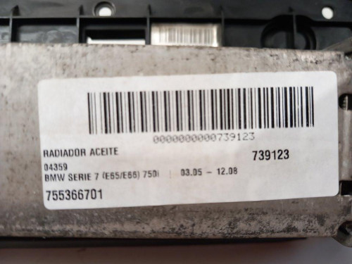 RADIADOR ACEITE, BMW, SERIE 7 (E65/E66)