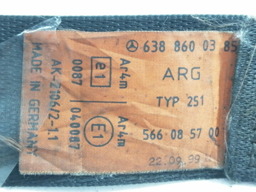  CINTURON SEGURIDAD DELANTERO DERECHO Mercedes-Benz Vito Kombi (638) 