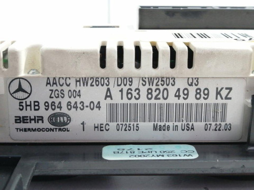  MANDO CLIMATIZADOR Mercedes-Benz CLASE ML (BM 163) 