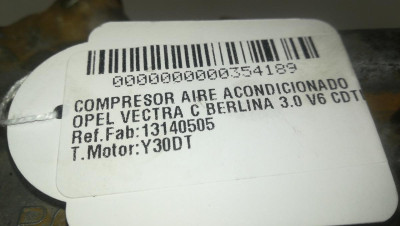 COMPRESOR AIRE ACONDICIONADO, OPEL, VECTRA C BERLINA