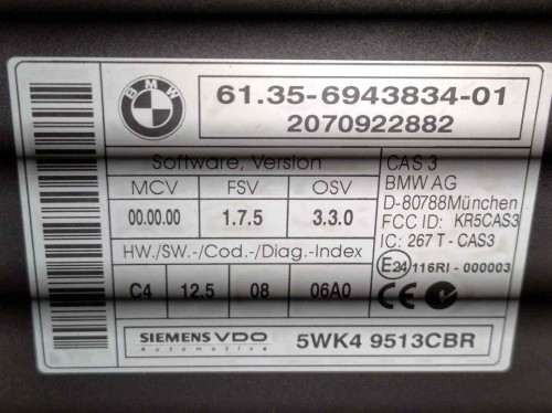 MODULO ELECTRONICO BMW SERIE 1 BERLINA (E81/E87) 