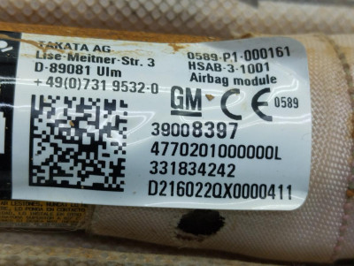 AIRBAG LATERAL IZQUIERDO, OPEL, ASTRA K BERLINA 5P