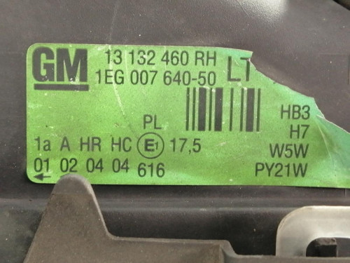  FARO DERECHO OPEL ASTRA G BERLINA 