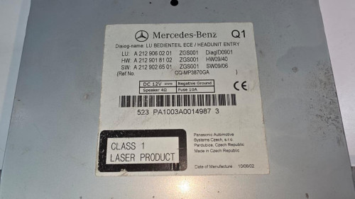  SISTEMA AUDIO / RADIO CD MERCEDES-BENZ CLASE E (BM 212) LIM. 