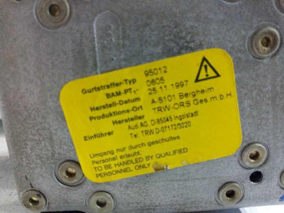 CINTURON SEGURIDAD TRASERO DERECHO, AUDI, A6 BERLINA (4B2)