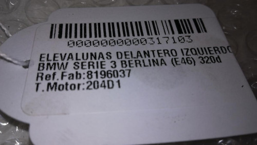  ELEVALUNAS DELANTERO IZQUIERDO BMW SERIE 3 BERLINA (E46) 