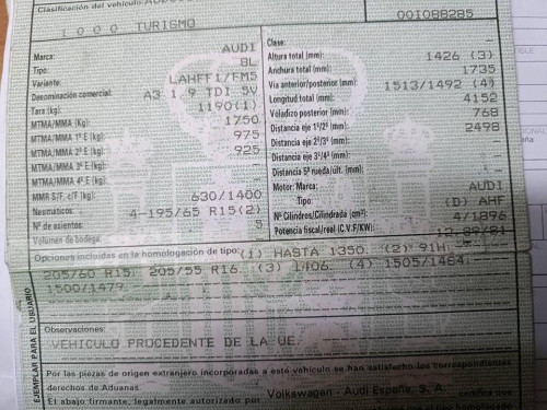  AUDI A3 (8L) 