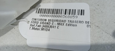 CINTURON SEGURIDAD TRASERO DERECHO, FORD, GRAND C-MAX (CB7)