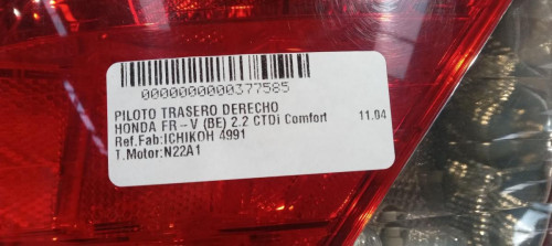  PILOTO TRASERO DERECHO HONDA FR-V (BE) 
