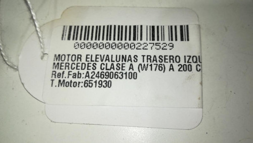 MOTOR ELEVALUNAS TRASERO IZQUIERDO MERCEDES-BENZ CLASE A (BM 176) 