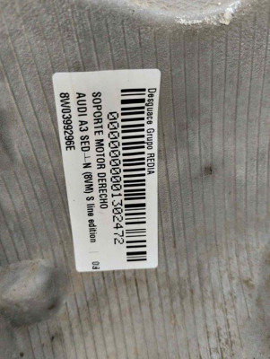 SOPORTE MOTOR DERECHO, AUDI, A3 SEDÁN (8VM)