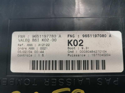 CAJA RELES / FUSIBLES, PEUGEOT, 307 (S1)(04.2001)
