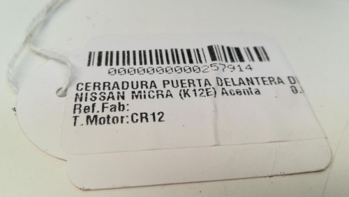  CERRADURA PUERTA DELANTERA DERECHA NISSAN MICRA (K12E) 