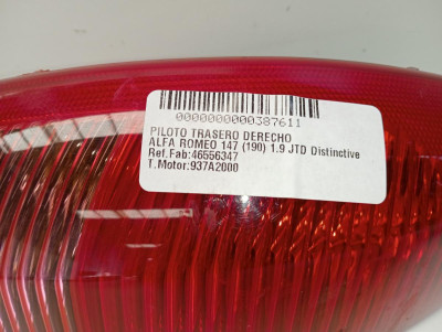 PILOTO TRASERO DERECHO, ALFA ROMEO, 147 (190)