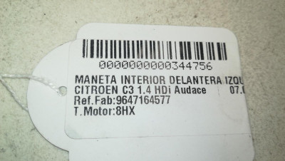 MANETA INTERIOR DELANTERA IZQUIERDA, CITROEN, C3