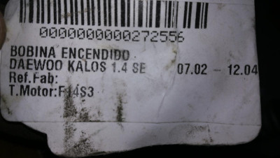 BOBINA ENCENDIDO, DAEWOO, KALOS