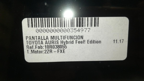  PANTALLA MULTIFUNCION, TOYOTA, AURIS (E18) 