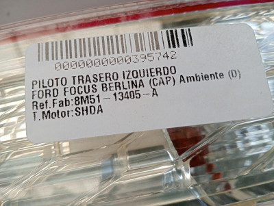 PILOTO TRASERO IZQUIERDO, FORD, FOCUS BERLINA (CB4)