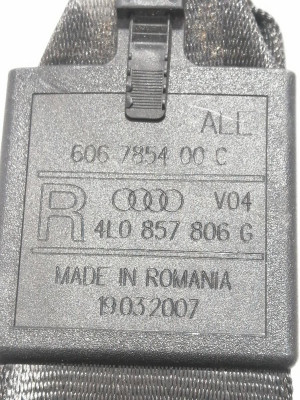 CINTURON SEGURIDAD TRASERO DERECHO, AUDI, Q7 (4L)