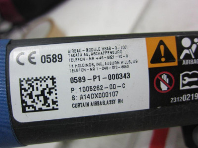 AIRBAG CORTINA DELANTERO DERECHO, TESLA, MODEL S