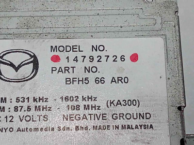 SISTEMA AUDIO / RADIO CD, MAZDA, 3 BERLINA (BL)