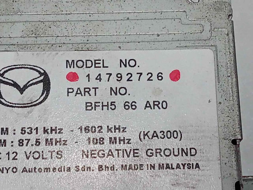  SISTEMA AUDIO / RADIO CD, MAZDA, 3 BERLINA (BL) 