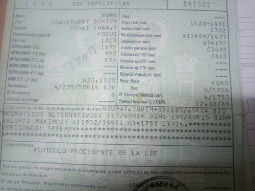  FORD FOCUS BERLINA (CAK) 