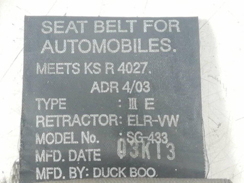  CINTURON SEGURIDAD DELANTERO DERECHO KIA SORENTO (BL) 
