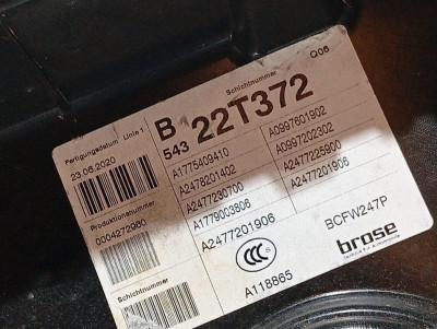 ELEVALUNAS DELANTERO IZQUIERDO, MERCEDES-BENZ, CLASE B (BM 247)
