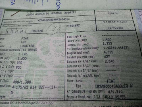 FIAT BRAVO (182) — автомобиль-донор на запчасти 