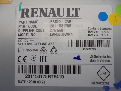PANTALLA MULTIFUNCION, Renault, CAPTUR I
