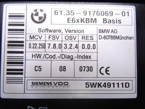  MODULO ELECTRONICO BMW SERIE 5 BERLINA (E60) 