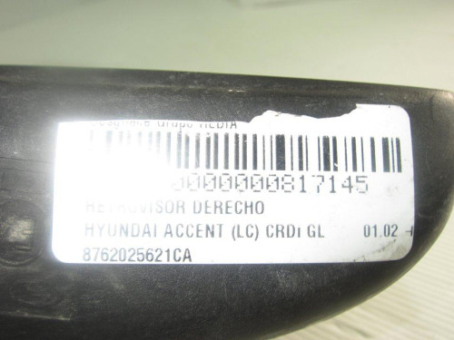  RETROVISOR DERECHO HYUNDAI ACCENT (LC) 