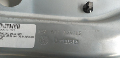 ELEVALUNAS DELANTERO DERECHO, VOLKSWAGEN, PASSAT BERLINA (3B3)