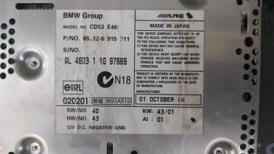 SISTEMA AUDIO / RADIO CD, BMW, SERIE 3 BERLINA (E46)