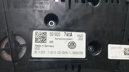 CUADRO INSTRUMENTOS VOLKSWAGEN GOLF VII (5G1/BE1) 