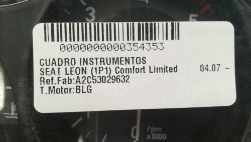  CUADRO INSTRUMENTOS SEAT LEON (1P1) 