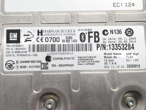  MODULO ELECTRONICO OPEL ASTRA J BERLINA 5P 