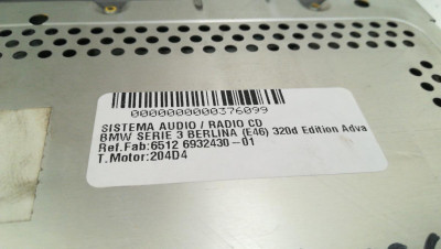 SISTEMA AUDIO / RADIO CD, BMW, SERIE 3 BERLINA (E46)