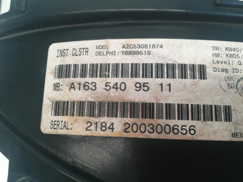  CUADRO INSTRUMENTOS Mercedes-Benz CLASE ML (BM 163) 