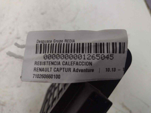  RESISTENCIA CALEFACCION, RENAULT, CAPTUR I 