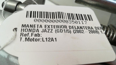 MANETA EXTERIOR DELANTERA DERECHA, HONDA, JAZZ (GD1/5)