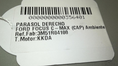 PARASOL DERECHO, FORD, C-MAX (CB3)(2007)