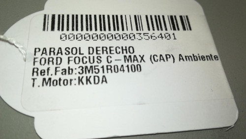  PARASOL DERECHO, FORD, C-MAX (CB3)(2007) 