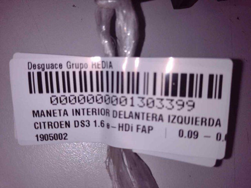 MANETA INTERIOR DELANTERA IZQUIERDA CITROEN DS3 