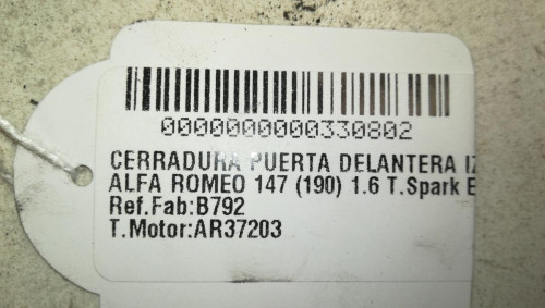  CERRADURA PUERTA DELANTERA IZQUIERDA ALFA ROMEO 147 (190) 